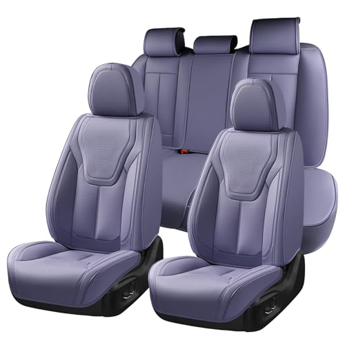 FLORICH Car Seat Cover Full Set, Automotive Seat Covers, Luxury Waterproof Leather Car Seat Protectors, Car Seat Cushions Universal Fit for Most Sedans SUVs Trucks - Purple - color: Purple, size: Fullset