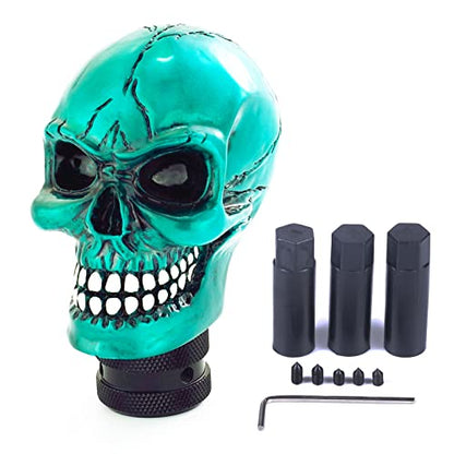 Arenbel Car Shifter Knobs Racing Gear Lever Skull Head Manual Shift Stick Handle Fit Most Auto Manual Vehicles, Blue - color: Light Blue