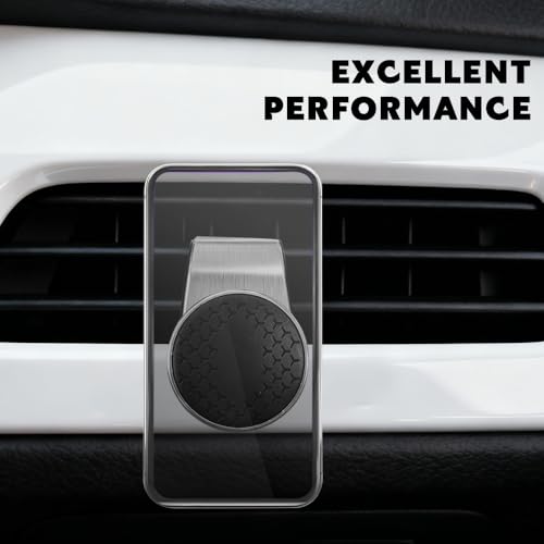 Strong Magnetic Car Phone Holder, Car Phone Mount Holder, 360° Rotatable L-Shape Air Vent/Dashboard Mount, Adjustable Air Vent Navigation Magnetic Smartphone Bracket for Auto SUV (Silver) - color: Silver