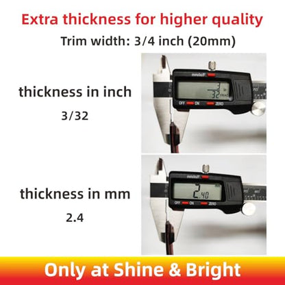 16Ft Chrome Silver Extra Thick Auto Molding Trim Universal Bumper Window Door Body Side Decorative Strip Scratch-Proof (Width: 3/4inch [20mm]) - size: Width: 3/4inch [20mm]