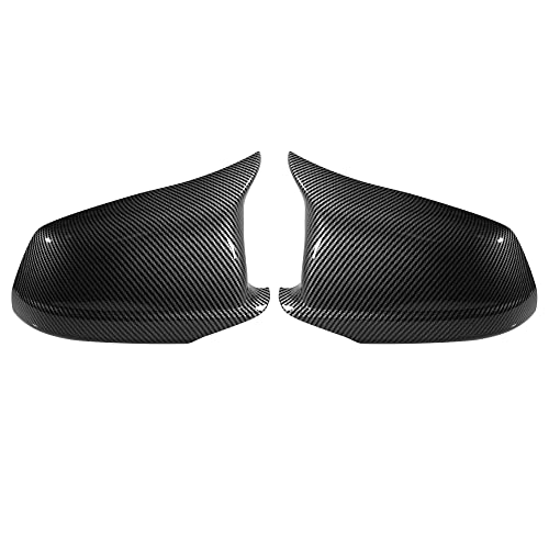 X AUTOHAUX Pair Car Exterior Rear View Mirror Covers Cap Replacement for BMW 5 Series F10 F11 F18 528i 530i 535i 550i 2011-2013 Carbon Fiber Pattern