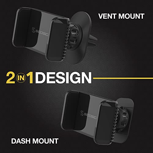 Scosche UH4DVM-SP CarMount 2-in-1 Universal Phone Vent or Dash Mount for The Car | Portable and Adjustable with 360 rotation - style: Dash / Vent