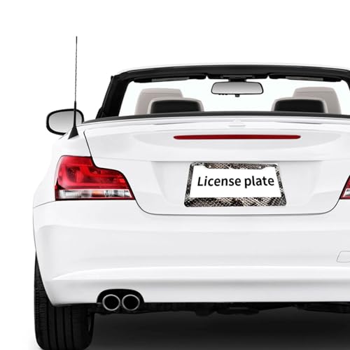 Snake License Plate Frame Abstract Animal Snake Car Front License Plate Personalise Stainless Steel Funny Design Compatible with Standard License Plate Holder for USA and Canada 12.2" X 6.2" - color: Snake_30