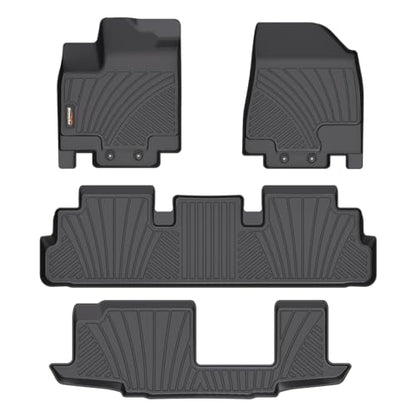 Binmotor-All Weather Floor Mats for Nissan Pathfinder 2022-2026, 8 Passenger, 3 Rows, for Infiniti QX60 7 Passenger, Heavy Duty Car Floor Liners Pathfinder Accessories - style: 1) Car Mats for Nissan Pathfinder 8 Seats (2022-2026)
