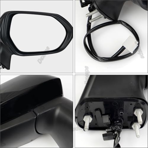 Passenger Side Mirror Assembly Compatible with Toyota Corolla 2020-2025 Heated Power Adjustable Glass Replace 8791012K70, TO1321392, 8791002929, 8791002917 Black (5Pin Right) - style: 5pin Right