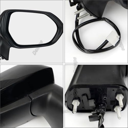 Passenger Side Mirror Assembly Compatible with Toyota Corolla 2020-2025 Heated Power Adjustable Glass Replace 8791012K70, TO1321392, 8791002929, 8791002917 Black (5Pin Right) - style: 5pin Right