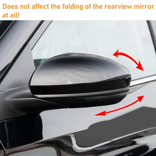 Moonlinks Compatible with Nissan Sentra 2020 2021 2022 2023 2024 Side Mirror Cover Replacement, Glossy Black Left Driver Side Clip-on Mirror Cap for Sentra S/SR/SV/Sense/Advance/Exclusive - color: Left Black