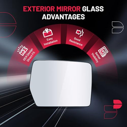 BDFHYK Mirror Glass Compatible With 2004-2010 F-150 Convex rear view mirror with backing plate, Replaces 4L3Z17K707AB (Right Side) - size: Right Passenger Side, style: 2005-2010 F-150