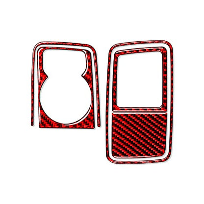 Carbon Fiber Center Console Car Gear Shift Knob Rotary Shifter Panel Cover Carbon Fiber Sticker Car Interior Trim Compatible with Dodge Ram 1500/2500/3500 2013 2014 2015 Accessories Red (Kit-C 5Pcs) - color: Red 12