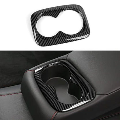 Car Cup Holder Water Cover Decals for 2022 2023 2024 2025 Honda Civic 11th Gen Accessories ABS Carbon Fiber Interior Stickers - color: Cup Holder Panel Frame