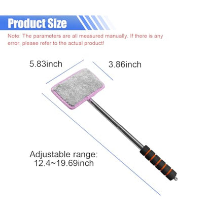 Car Windshield Cleaner Tool, Retractable Rearview Mirror Brush with Extendable Handle, Microfiber Window Washing Pad, Portable Auto Glass Wiper for Car Home Office(Pink) - color: Pink