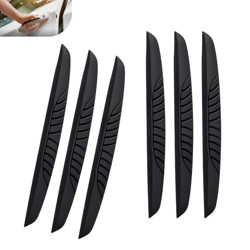 6 PCS Car Door Edge Guards, Thickened PVC Anti-Collision Car Door Protector Strip, Self-Adhesive Anti-Scratch Bumper Edge Trim, Universal for Most Cars, Trucks, SUVs (Black) - color: Black
