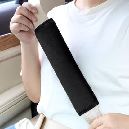 yuntop 2 PCS Car Seat Belt Pads Cover Soft Seat Belt Shoulder Pad Safety Belt Strap Shoulder Pad Comfortable Driving Compatible with Most Cars Helps Protect You Neck and Shoulder (Black) - color: Black