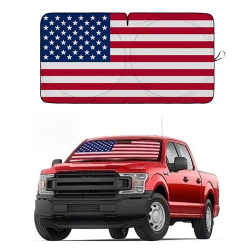 American Flag Car Windshield Sun Shade, Foldable Car Front Window Sunshade for Car SUV Truck, Auto Interior Sun Protection Cover, Blocks UV Rays & Keeps Your Vehicle Cool (USA Original Flag, Large) - color: USA Original Flag, size: Large