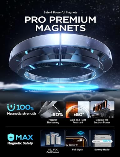 LISEN for iPhone 17 Air for Magsafe 360 Degree Car Phone Holder, Dashboard Holder, Magnetic Holders for Car Dash, Clip Cell Cars Holders for Your Rearview Mirror for iPhone 17 Pro Max 16 15 14 s