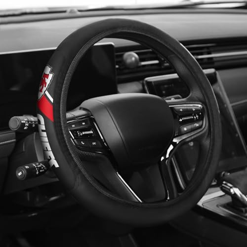 Sports Leather Steering Wheel Cover Car Accessories, Universal Size fit 14-15 Inch All Vehicle Steering Wheel Cover - color: Q-Z