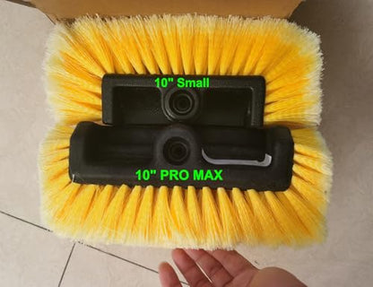 CARCAREZ 10" Car Wash Brush Head with Soft Bristle for Auto RV Truck Boat Camper Exterior Washing Cleaning, Yellow (1, 10" Small) - size: 10" Small