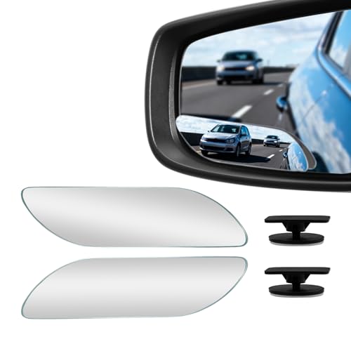 2 PCS Car Blind Spot Mirror, HD Frameless Convex Glass Angle Adjustable, Self-adhesive Back Auxiliary Reverse Mirror Wide Angle Side Mirrors Universal Car Exterior Accessories (Extended) - size: Extended