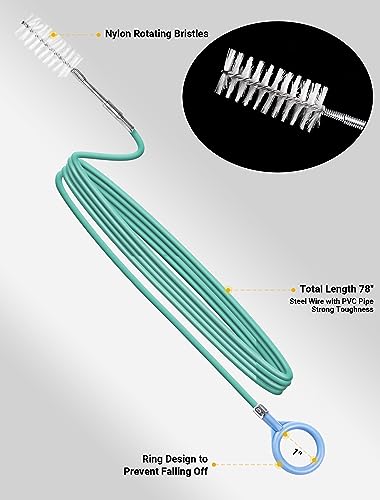 Upgraded Auto Sunroof Drain Cleaning Tool, 78 Inch Flexible Drain Brush Long Pipe Cleaners for Car, Tube Cleaning Brush Slim Drain Dredging Tool Perfect for Car Sunroof, Windshield Wiper Drain Hole - size: 78 Inch