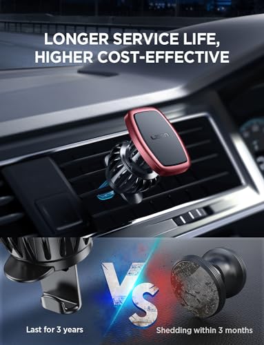 LISEN 2 Pack Magnetic Phone Holder for Your Car Mount 6 Military Magnets Car Phone Holder Mount Vent Cell Phone Holdeer Mount Vent Cell Phone Holder (Red) - color: Red
