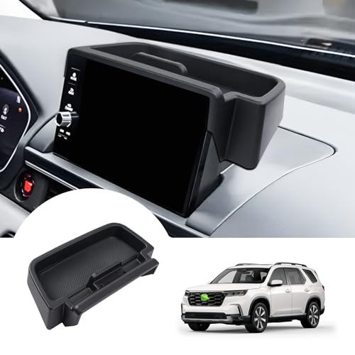 Autorder Center Console Dash Organizer for 2023-2026 Honda Pilot Accessories Dashboard Insert Tray with Cellphone Holder Storage Box with Anti-Slip Mat - size: 2023+ Pilot Dash Organizer