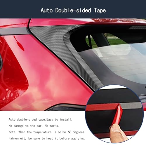 Rear Window C Pillar Side Wing Triangle Cover Trim Compatible with Toyota RAV4 2025 2024 2023 2022-2019 Exterior Car Accessories ABS 2PCS(Carbon Fiber Style) - color: Carbon Fiber Style