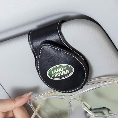 Car Sunglass Holder, Eyeglass Holder Fit Land Rover Discovery Range Rover Sport Defender Land Cruiser LR2 3 4, Sunglass Hanger Mount for Car Sun Visor, Interior Accessories, Black - color: Fi6