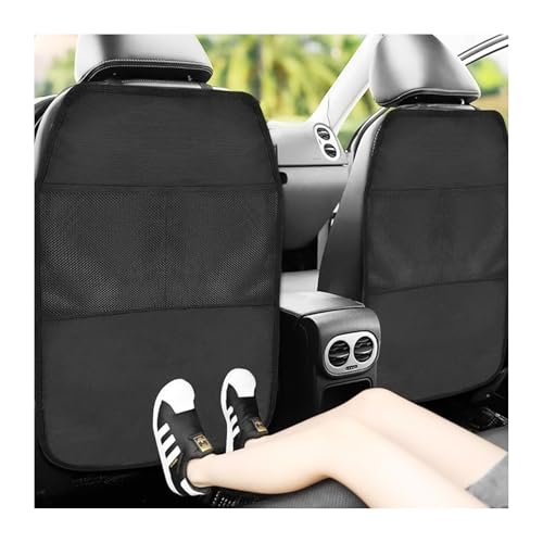 2 PCS Kick Mat Back Seat Protector, Waterproof Car Backseat Protective Kick Mat with 2 Mesh Pockets, Large Vehicle Seat Back Kick Mat Organizer for Kids, Car Accessories - color: 2 PCS