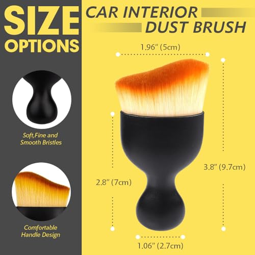 Car Interior Detailing Brush,Soft Bristle Cleaning Brush Car Detailing Brush Dusting Brush,Car Interior Cleaning Tool,Auto Detail Brush Car Dash Duster Brush (Brown) - color: Without Cover