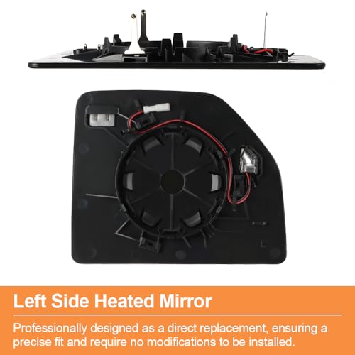 Senzeal Driver Side Heated Mirror Glass with Blind Spot Detection BLIS for Ford F150 2015-2020 Ford F250 F350 F450 F550 2017-2022 Upper Tow Mirror (Left Side) - size: Driver Upper Side with Blind Spot (Left)