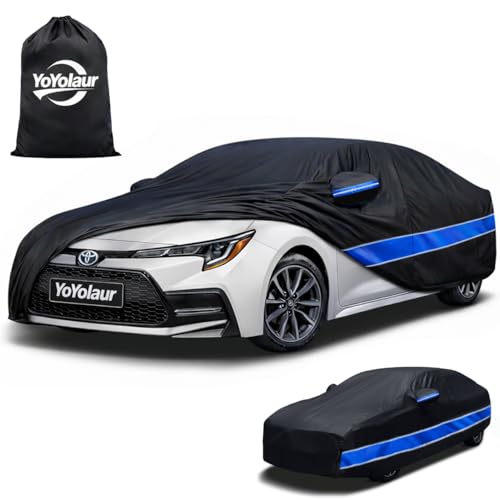 Car Cover Custom Fit Corolla,10-Layer Car Cover Waterproof All Weather,Full Exterior Cover with Cotton Lining,Sun Rain UV Dust Snow Protection with Door Zipper,Fit for Corolla 2000-2025 - size: Custom Fit for Corolla