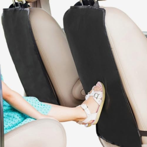 3pcs Waterproof Car Seat Back Kick Protectors for Safety Anti-Kick Pad with Dirt Protection Black Seat Back Cover