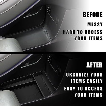 Muslogy for Palisade 2023 2024 Lower Center Console Organizer Storage Tray Interior Accessories ABS Material Compatible with Hyundai Palisade 2021 2022-2024 (Black) - size: 21-25 Palisade Console Organizer