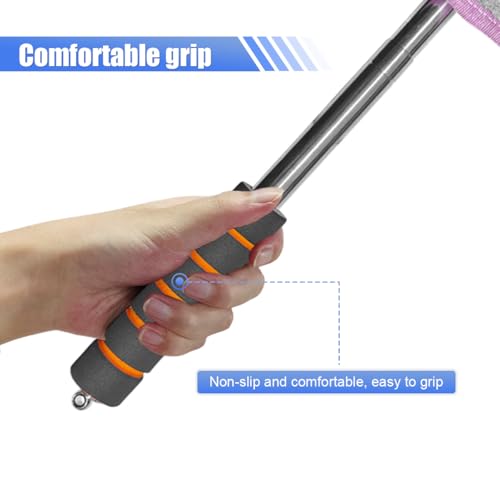 Car Windshield Cleaner Tool, Retractable Rearview Mirror Brush with Extendable Handle, Microfiber Window Washing Pad, Portable Auto Glass Wiper for Car Home Office(Pink) - color: Pink
