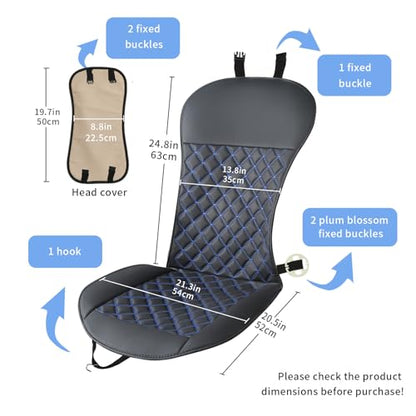 2pcs Car Seat Covers,Leather Water Proof Material No Slip Soft Car Seat Protector Side not Wrapped,for Car with Airbags,Seat Covers Universal for Most Automotive,Suvs,Vans,Trucks (Black-Blue) - color: Black-Blue