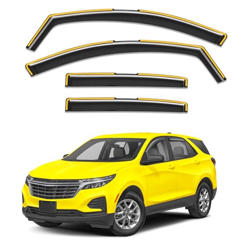 in-Channel Window Rain Guards Fit for Chevy Equinox 2018-2024 Low-Profile Rain Guards Extra Durable Window Deflectors Visors Vent Visors Vent Shades Car Accessories -4 pcs - size: Fit for 2018-2024 Chevy Equinox