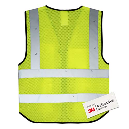 Salzmann Mesh Safety Vest | Hi Vis Multi Pocket Reflective Vest | 4 Colors – 5 Sizes | Made with 3M Reflective Material - color: Yellow Mesh, size: X-Large