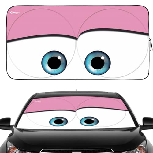 Gven Windshield Sun Shade Universal Fit for Car Window Sunshades Cover Automotive Interior Sun Protector Accessories for Compact& Midsize Sedan,Com& Subcompact SUV,Small Pickup,Wagon (Pink, S) - color: Pink, size: Small (Universal Fit)