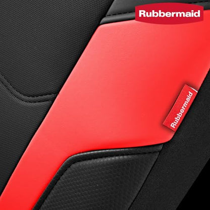 Rubbermaid Leather Car Seat Cover – Universal Front Seat Cover, Airbag Compatible, Easy to Install, Water-Resistant and Durable Automotive Seat Cover for Cars, Trucks, SUVs, Vans – Red - color: Red