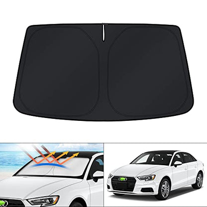 KUST Windshield Sun Shade for 2014-2018 2019 2020 Audi A3 Accessories Window Sunshade Sun Visor Protector Foldable Block UV Rays - size: FOR | Audi A3 2014-2020