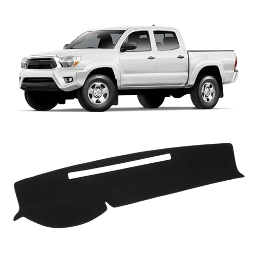 KUST Black Dash Cover for Toyota Tacoma 2005-2012 2013 2014 2015 Pickup Non-Slip Dashboard Cover Polyester Center Console Dash Cover Interior Accessories for Tacoma Windshield Sunshade No Glare - size: Tacoma 05-15(black)