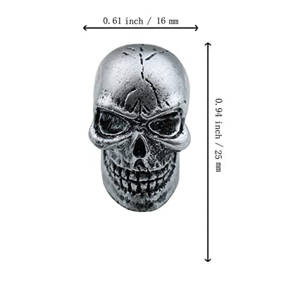 Cars Tires Valve Stem Caps Cover Dustproof Cool Skull Head Fit Most Vehicle SUV Bike Trucks Motorcycles 4 Pcs/Set（Silver） - color: silver