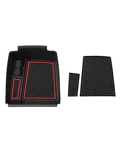Autorder Center Console Organizer for 2023-2026 Kia NIRO Accessories Armrest Storage Box Secondary Insert Tray with 2 Color Mats - size: 2023-2026 Kia NIRO (DE)