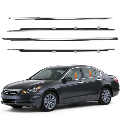 GZYF Auto Window Seal Weather Stripping, 4PCS Window Moulding Trim Seal Belt Weather Strip for Honda Accord 2008-2012, 4-Door Sedan,Replaces#72410-TA0-A01 72450-TA0-A01 72910-TA0-A01 72950-TA0-A01 - color: 2008-2012, size: For Honda Accord