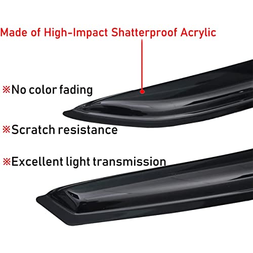 Lightronic Extra Durable Outside-Mount Auto Vent Window Visors, Fits 2018-2025 Audi Q5, UV Protection Rain Guards, Original Wind Deflectors, Smoke, 4-Pcs