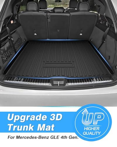 Powerty Trunk Mat for 2020-2025 2026 Mercedes-Benz GLE Accessories Cargo Mats TPE All Weather Cargo Liner Heavy-Duty Trunk Liners - size: Cargo Mat｜For｜20-26｜Mercedes-Benz GLE
