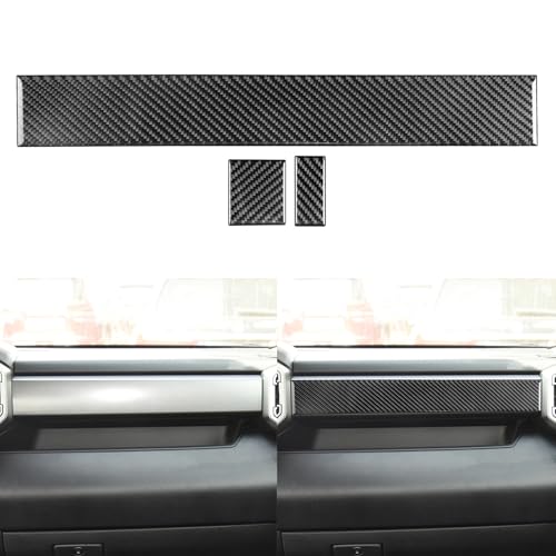NVCNX Real Premium Carbon Fiber for Toyota Tundra 2022-2026 / Sequoia 2023-2026 2024 2025 Car Dash Board Dashboard Panel Cover Interior Trim Accessories Overlay Sticker Decal 3PCs not for Character - color: Dash Panel Trim