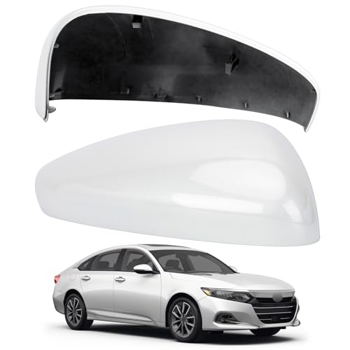 Passenger Side Mirror Cover Replacement for Honda Accord 2018 2019 2020 2021 2022 - Right Side Mirror Covers, Rear View Mirrors Cap Accessories Without Lamp, White - color: White-Without Lamp, size: Passenger Side (Right)