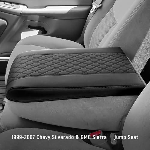 ZZEQYG Center Console Cover for Chevy Silverado/GMC Sierra 1999-2007, Tahoe & Suburban & Yukon & Avalanche, Car Armrest Cover Accessories(Fits Jump Seat Console Only) - color: For Silverado/Sierra 1999-2007(Jump Seat)