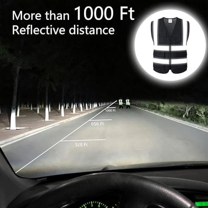 Reflective Safety Vest for Men Women Construction Vest Meet ANSI/ISEA Standard - color: Ap1-black, size: 4X-Large